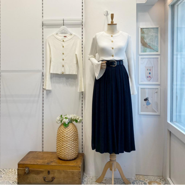 Deri Kemerli Antrasit Lacelle Yün Etek