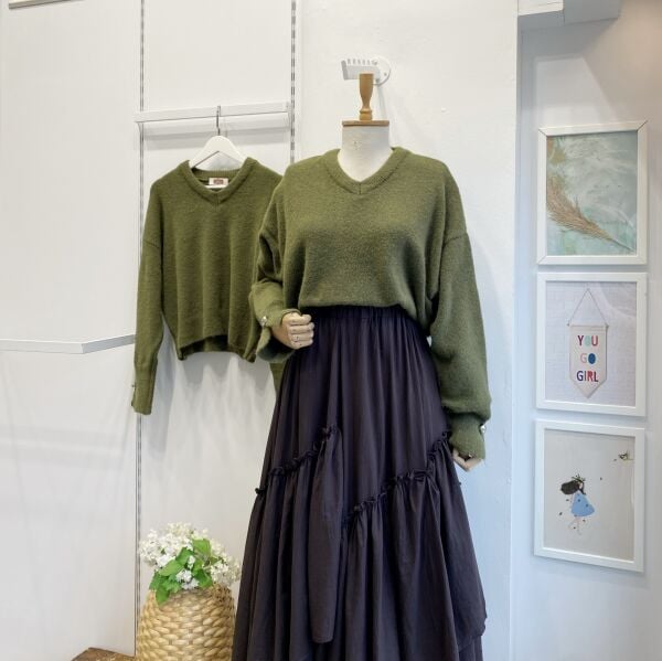 Yeşil Segreto Kol Detaylı Kazak