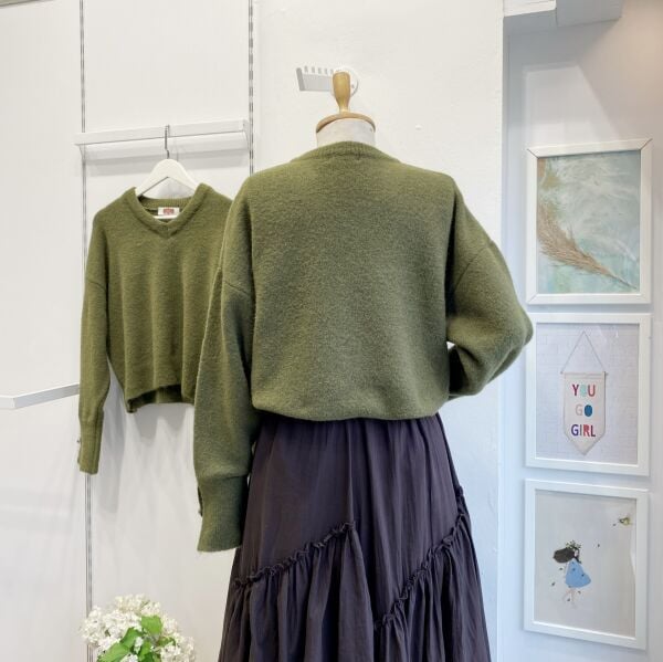 Yeşil Segreto Kol Detaylı Kazak