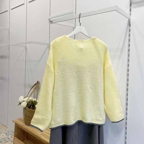 Sarı Cep Detaylı Bağcıklı Hırka