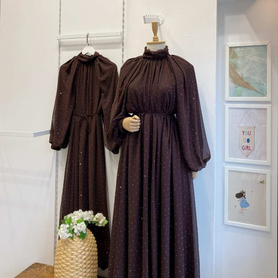 Acı Kahve Şifon Serapha Abiye