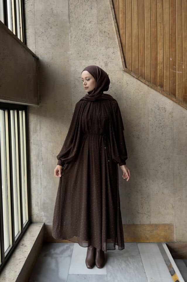 Acı Kahve Şifon Serapha Abiye