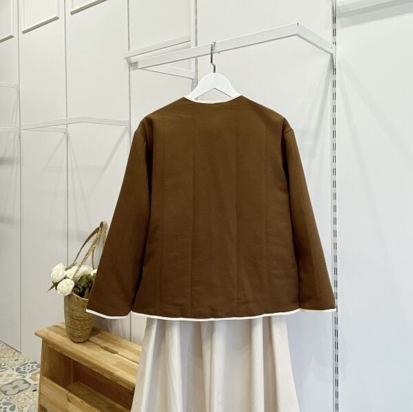 Kahverengi Nakışlı Florina Ceket