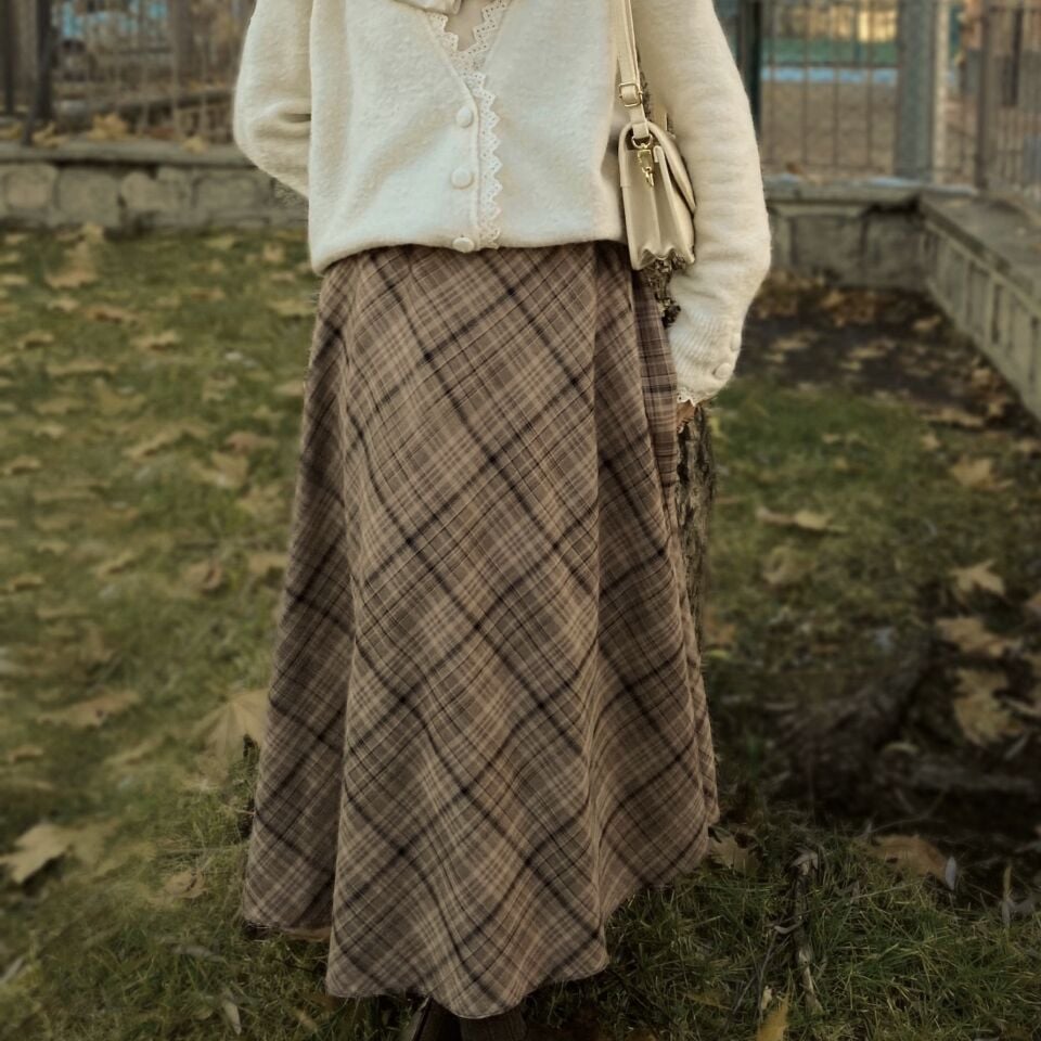 Faya Girls x Camel Ekose Desenli Loom Etek