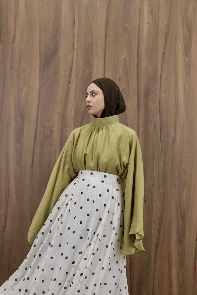 Yeşil Şifon Velissa Bluz