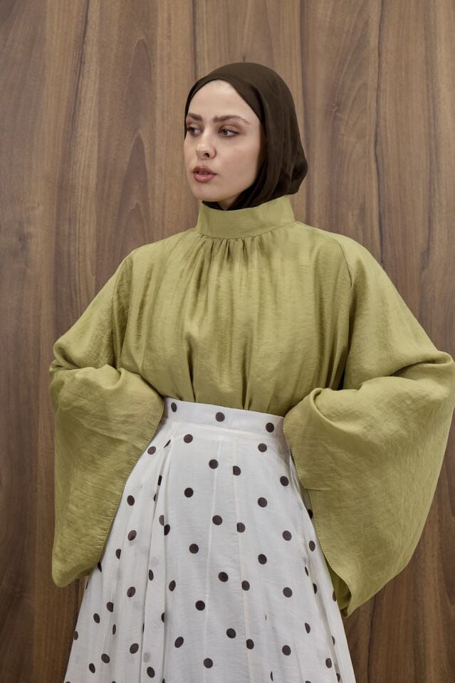 Yeşil Şifon Velissa Bluz