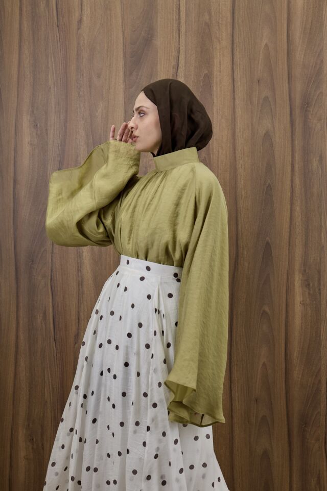 Yeşil Şifon Velissa Bluz