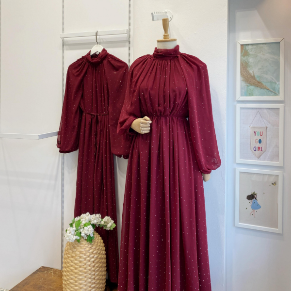 Bordo Şifon Serapha Abiye