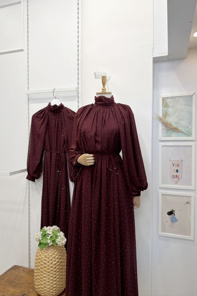 Bordo Şifon Serapha Abiye