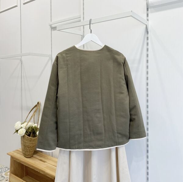 Haki Yeşili Nakışlı Florina Ceket