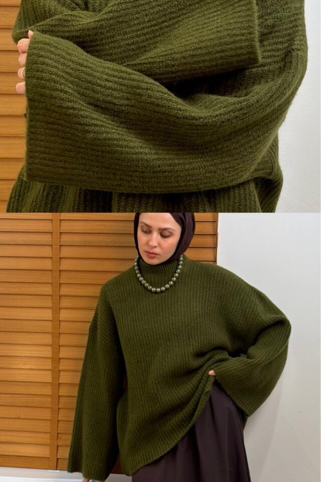 Yeşil Selanik Örme Kazak