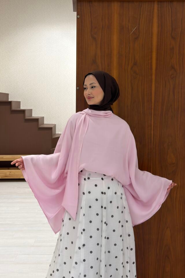 Pembe Tensel Pelerin Bluz