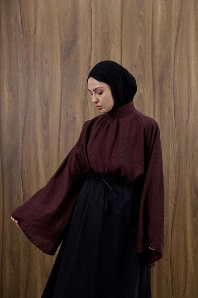 Bordo Şifon Velissa Bluz