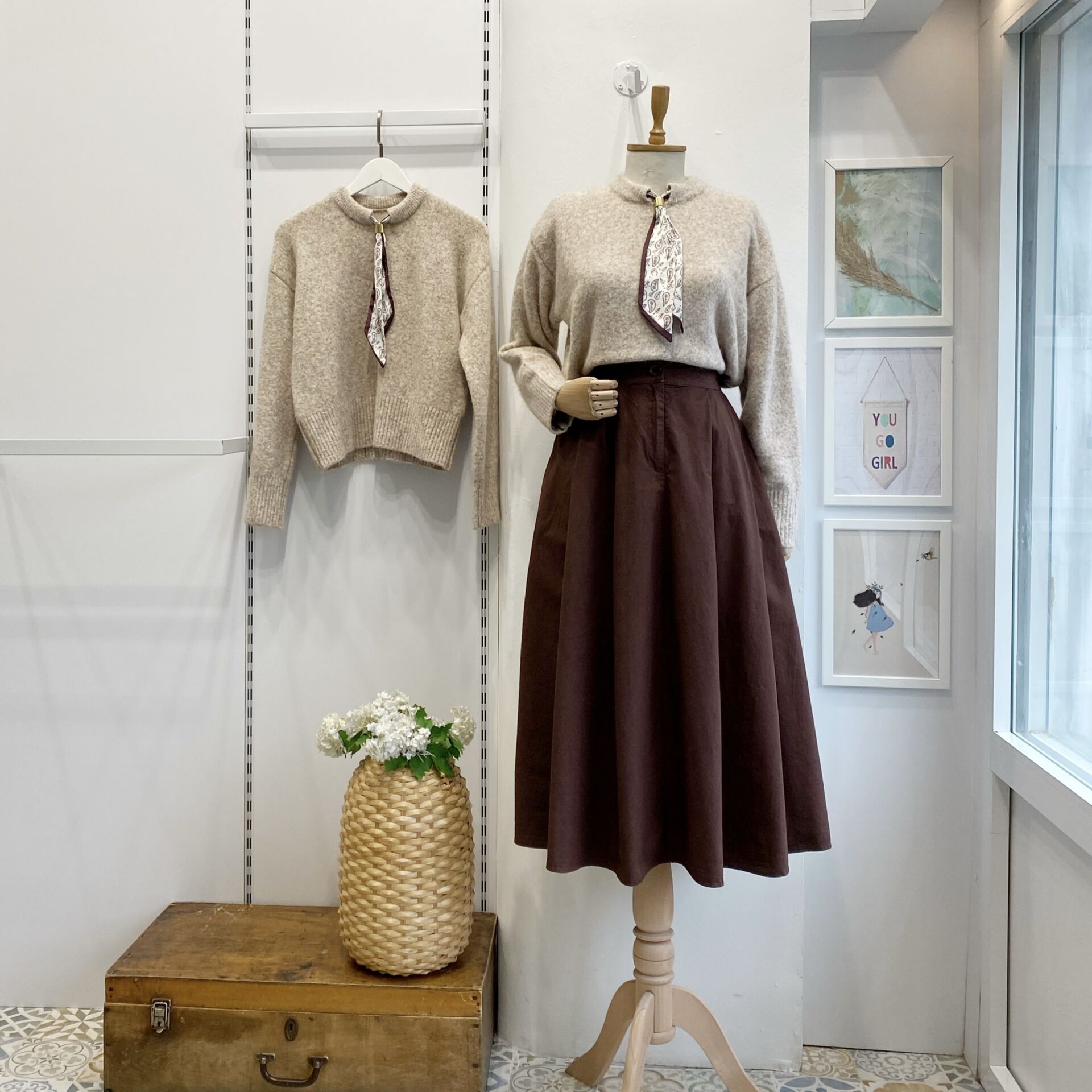 Kahverengi Poplin Kumaş Cinder Etek