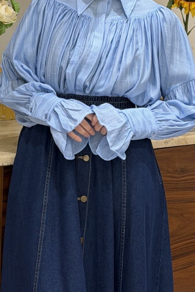 Mavi Robalı Alisia Gömlek