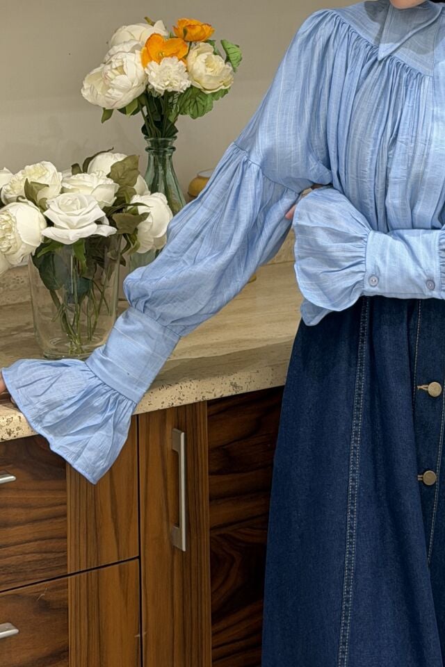 Mavi Robalı Alisia Gömlek