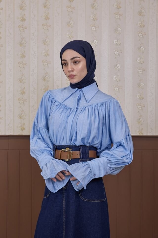 Mavi Robalı Alisia Gömlek