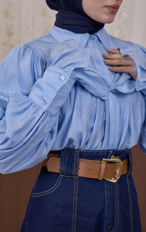 Mavi Robalı Alisia Gömlek