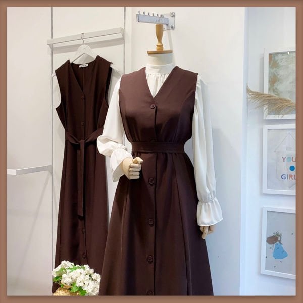 BITTER COFFEE BUTTONED DOUBLE CREPE JACKET