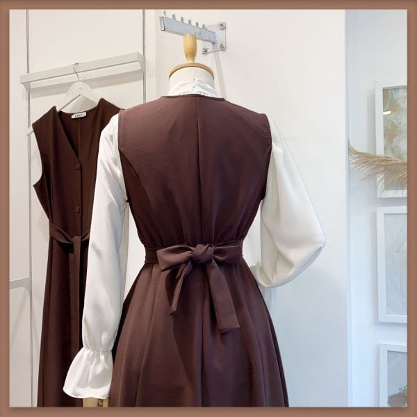 BITTER COFFEE BUTTONED DOUBLE CREPE JACKET