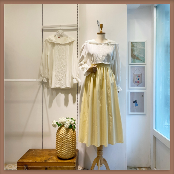 Butteryellow Beli Lastikli Poplin Etek