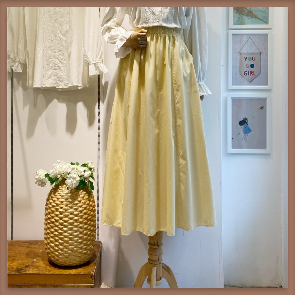 Butteryellow Beli Lastikli Poplin Etek