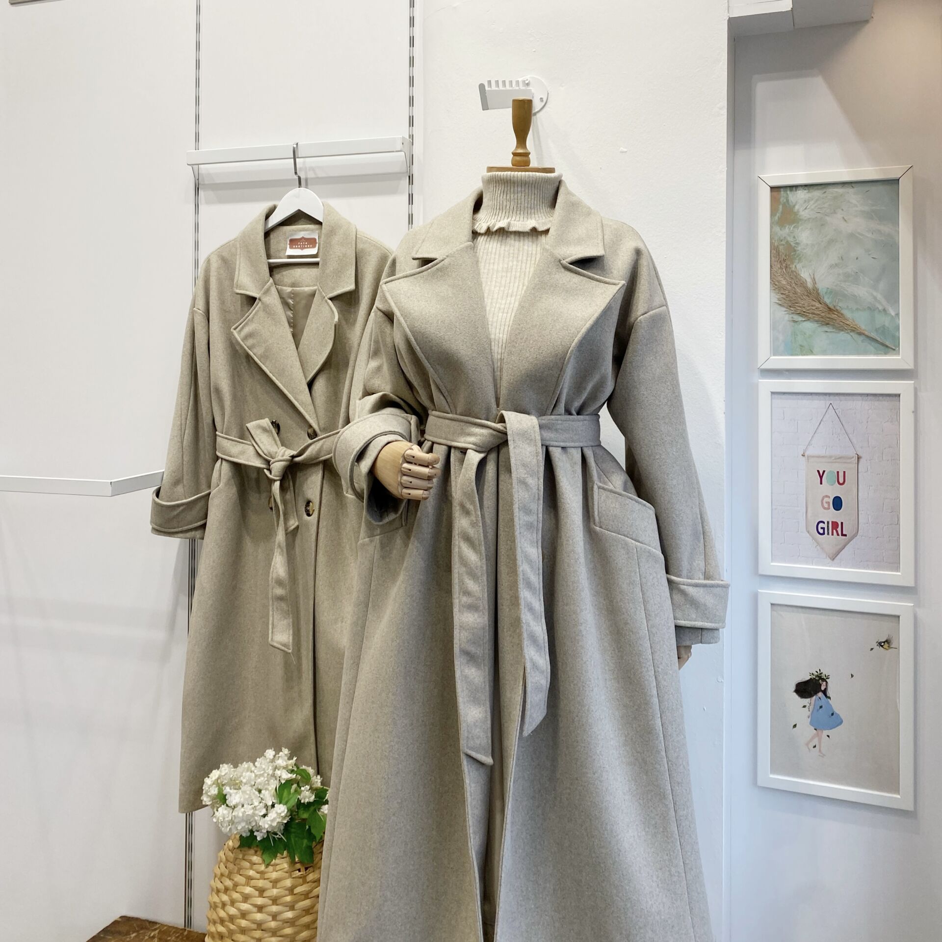 Vizon Kuşaklı Kaşe Kaban