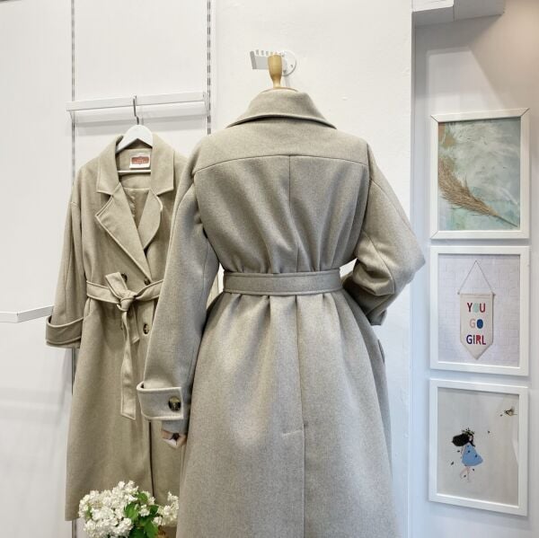 Vizon Kuşaklı Kaşe Kaban