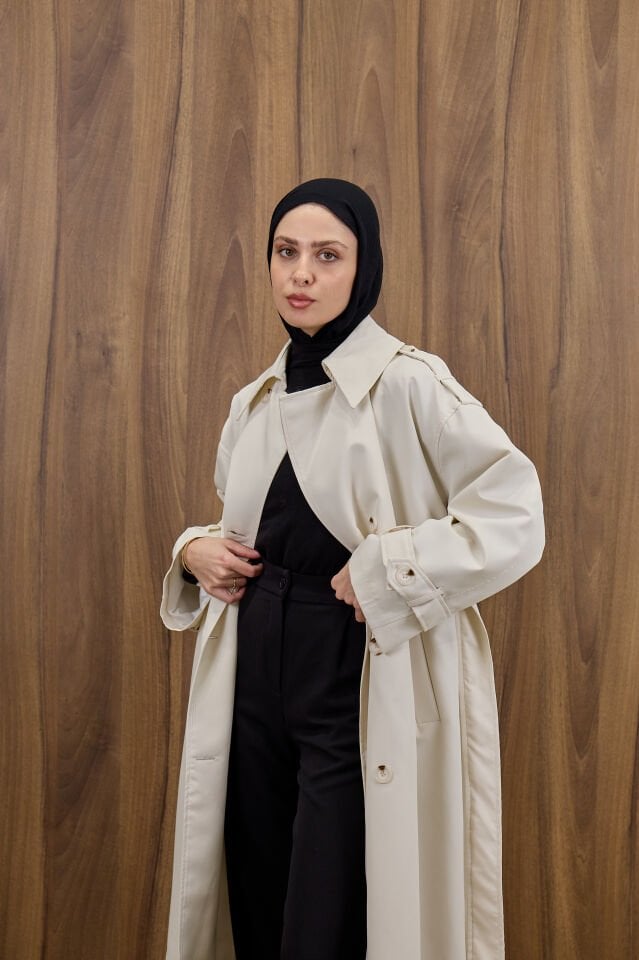 Taş Kemer Detaylı Trençkot