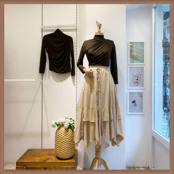 Camel Fisto Asimetrik Kesim Etek