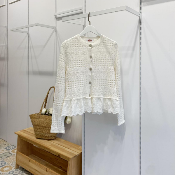 Ucu Fistolu Romantik Krem Hırka