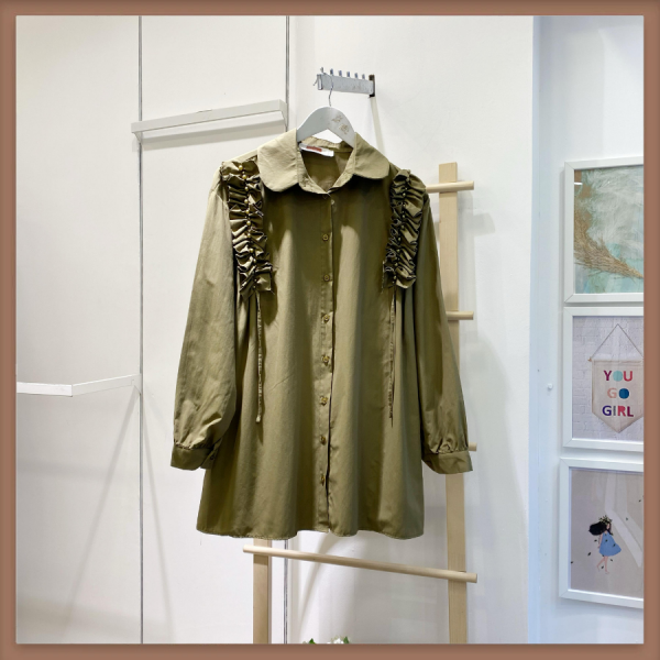 Yeşil Pearl Poplin Tunik