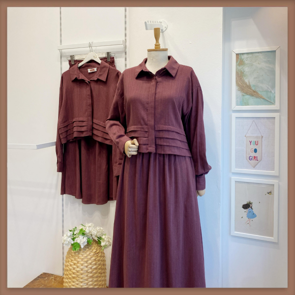Mürdüm Dikiş Detaylı Grace Takım