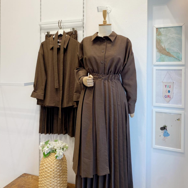 Acı Kahve Pile Etekli Liavera Takım