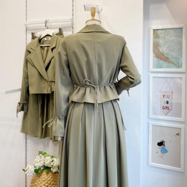 Haki Yeşili Ceketli Nora Takım