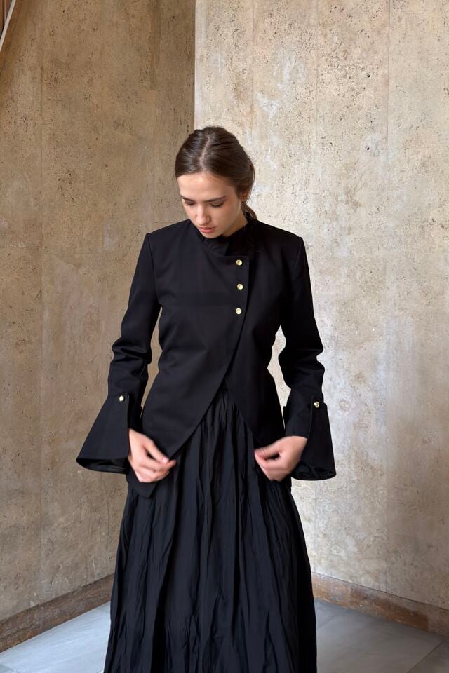 Siyah Alora Cotton Ceket