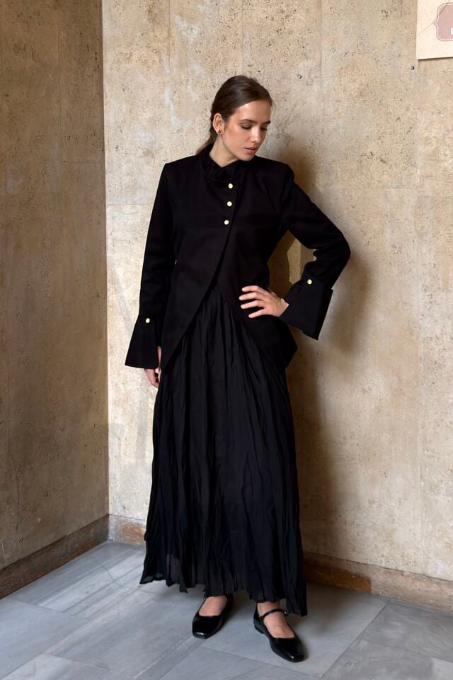 Siyah Alora Cotton Ceket