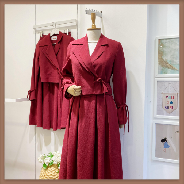 Bordo Ceketli Nora Takım