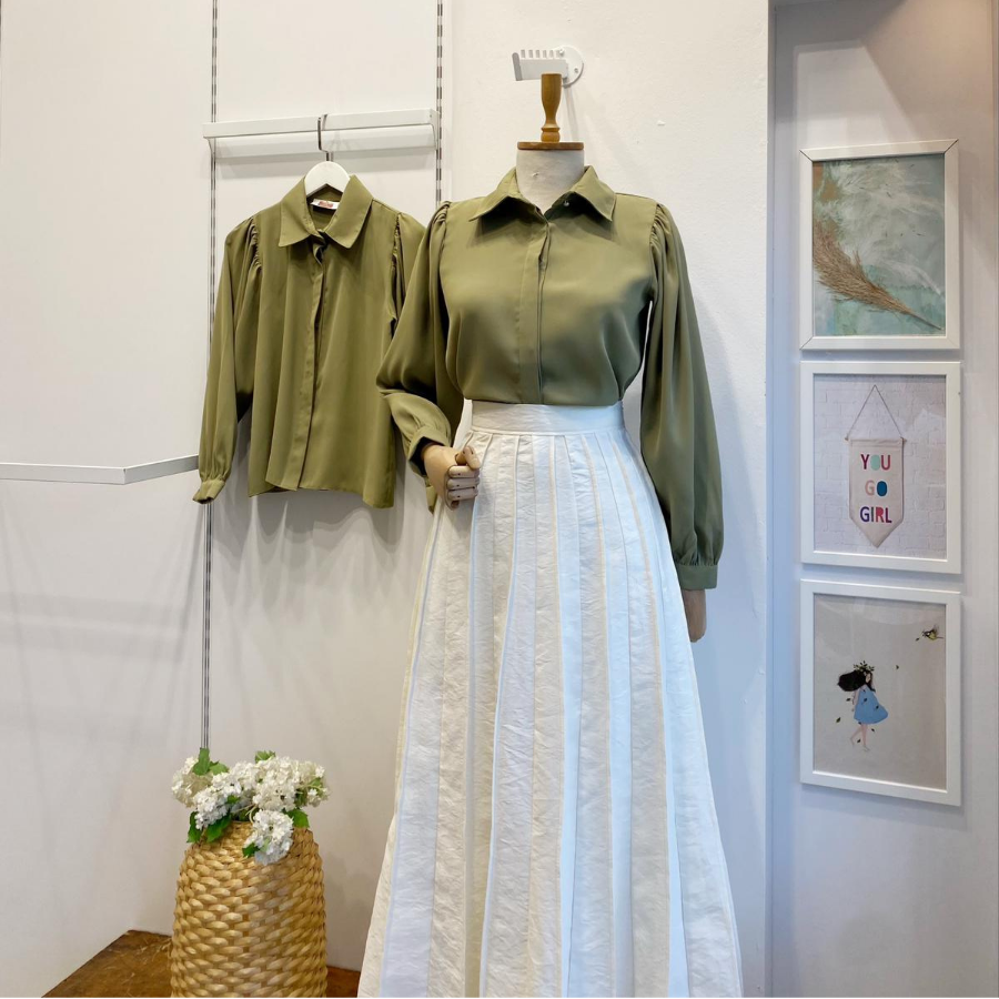 Yeşil Saten Agate Gömlek