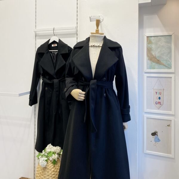 Siyah Mora Kaşe Kaban