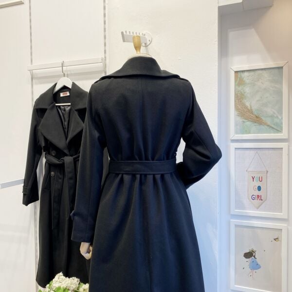 Siyah Mora Kaşe Kaban