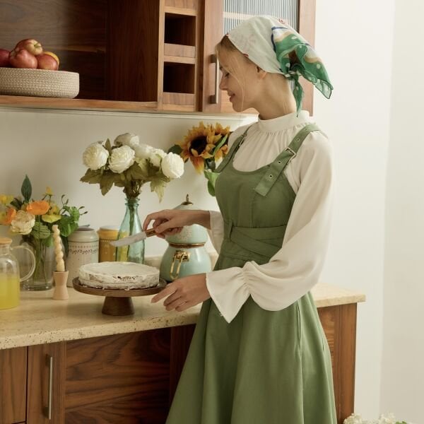 Haki Yeşili Gabardin Kumaş Özel Tasarım Jile X The Taste Of Things