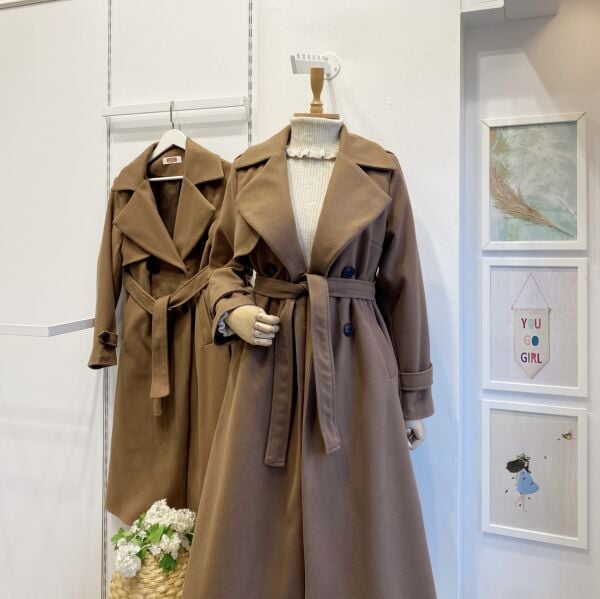 Kahverengi Mora Kaşe Kaban