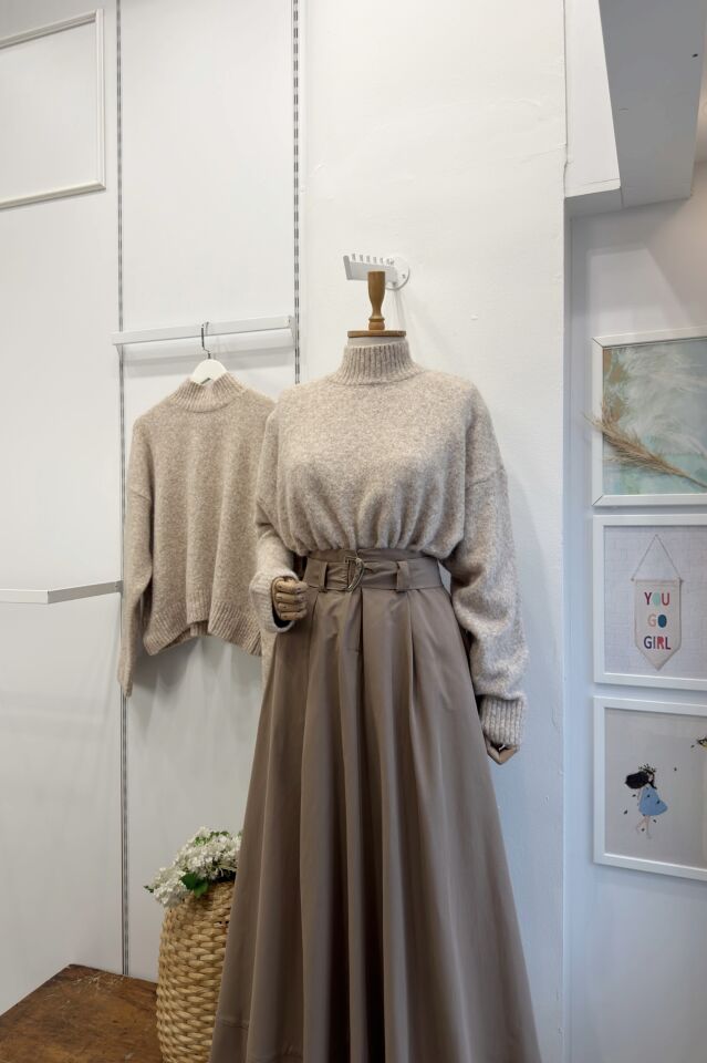 Vizon Yarım Boğazlı Mirette Kazak