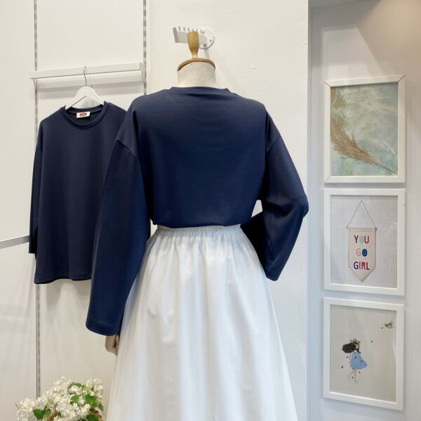 İndigo Mavi Osyho Kumaş Bluz