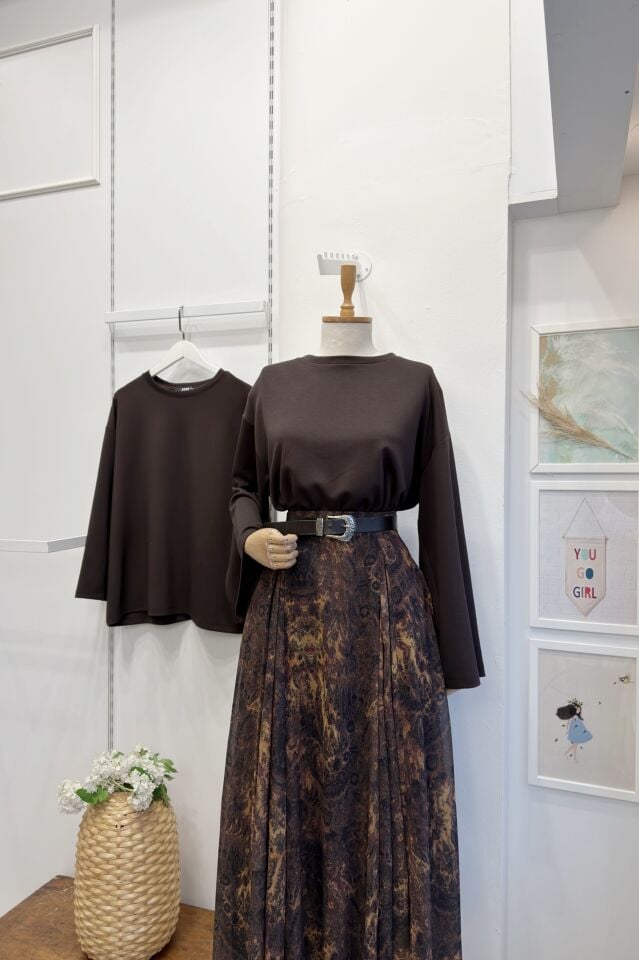 Acı Kahve Osyho Kumaş Bluz