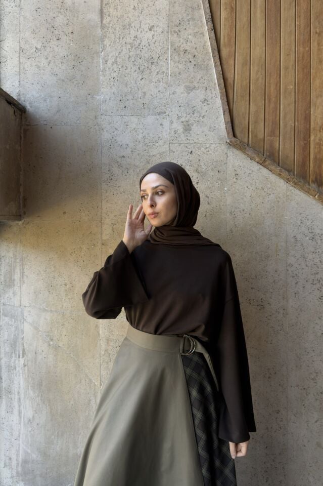 Acı Kahve Osyho Kumaş Bluz