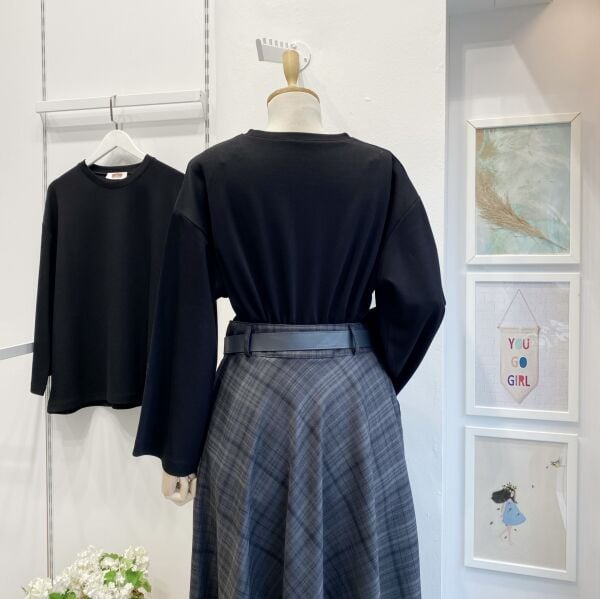 Siyah Osyho Kumaş Bluz