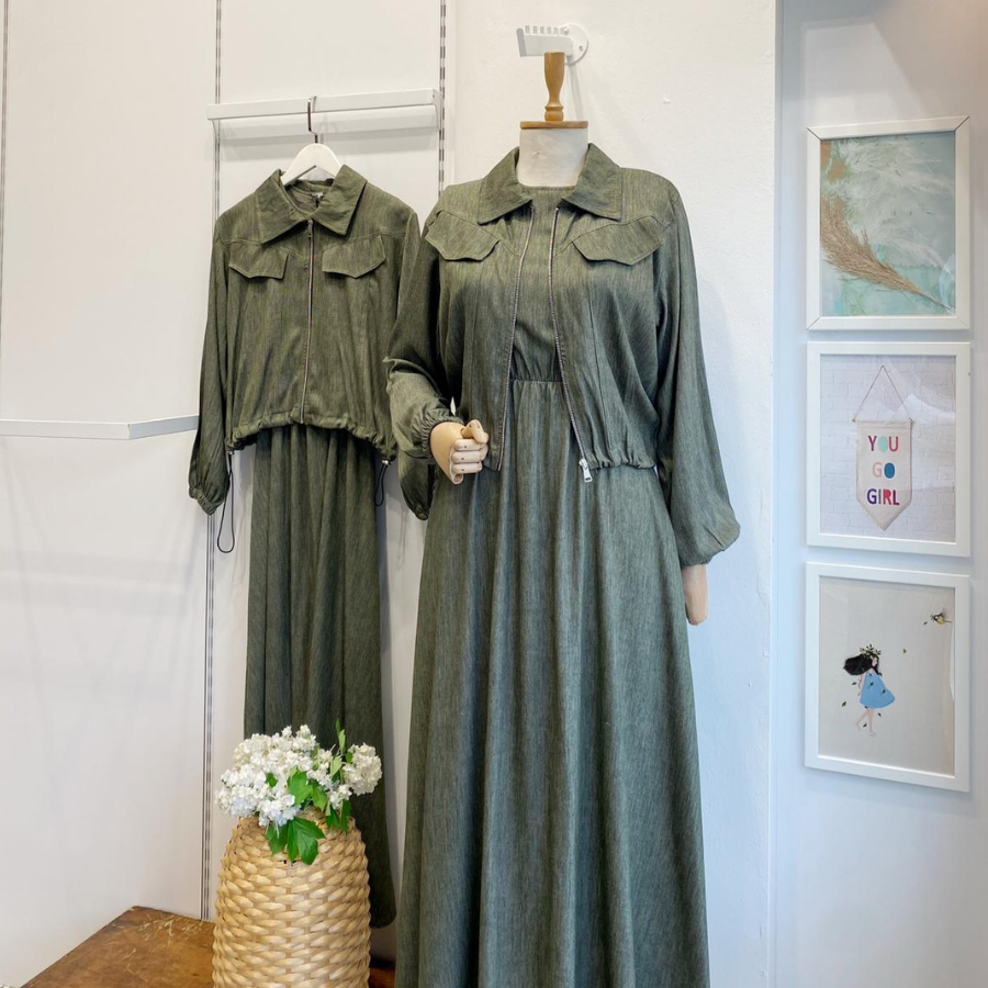 Yeşil Fermuar Detaylı Ceketli Jile Takım