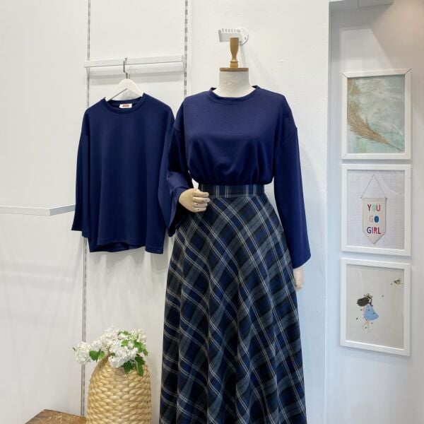 Lacivert Osyho Kumaş Bluz